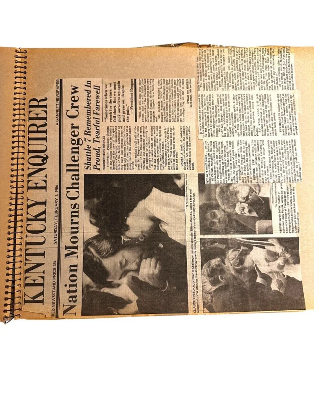 Vintage 1986 Challenger Tragedy Newspaper Scrapbook Spiral-Bound Historical Memo